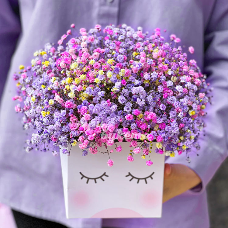 Фиолетовая композиция из гипсофилы